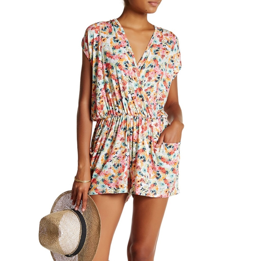 Loveappella Surplice Cap Sleeve Romper